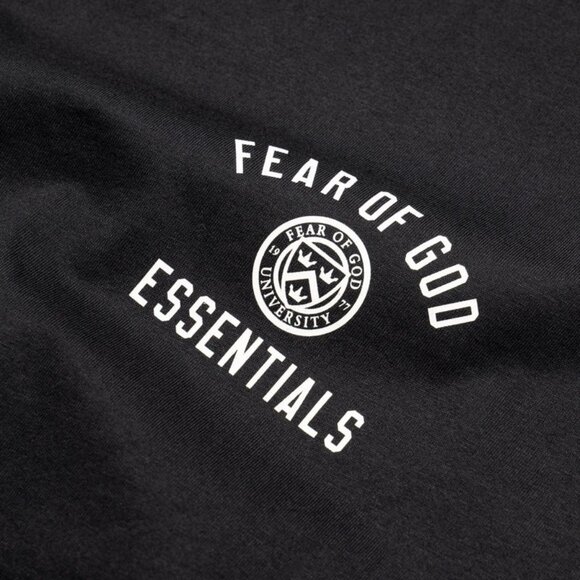Fear of God Essentials University Black Jersey Crewneck Tee Size S & M *NEW* - Picture 3 of 3
